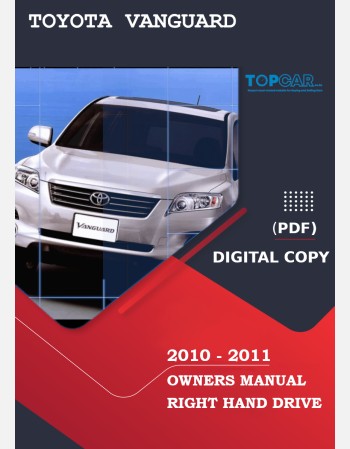 toyota vanguard 2010-2011 owners manual in english